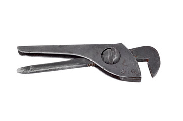Adjustable gas wrench, isolated on white background
