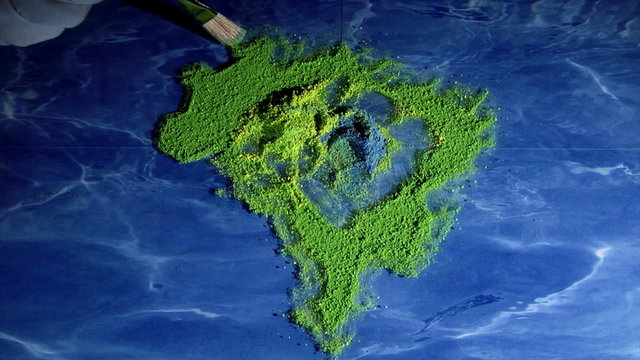 Brasil map, artist, timelapse