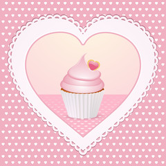 decorative cupcake love heart