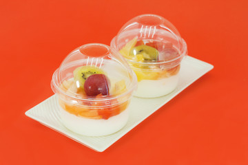 Healthy fruit salad in the bowl