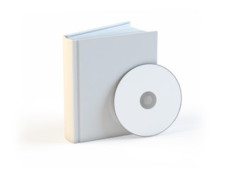 Empty white book and empty white cd disk