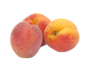 Fototapeta na wymiar Peaches Isolated on White Background