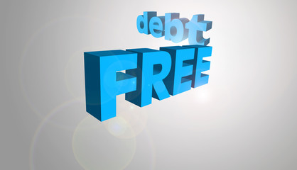 3D Text Concept Debt Free
