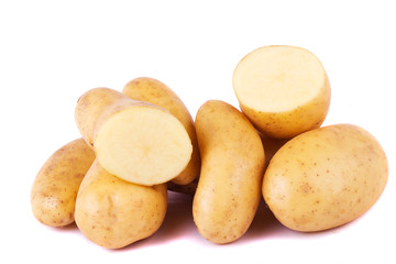 potatoes on white