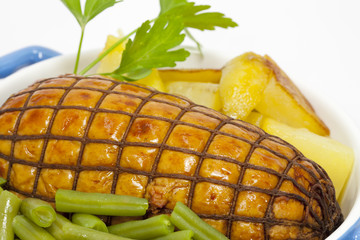 Roast beef with vegetables