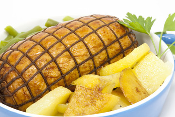 Roast beef with vegetables