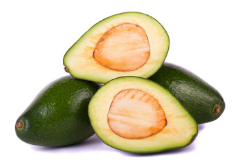 avocado fruits on white