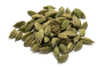 Cardamon seeds isolated on white