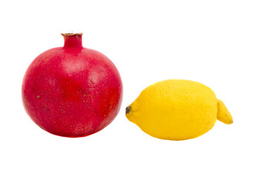 Grapefruit lemon healthy fruit isolated white