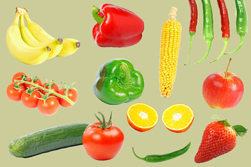 Collage Obst und Gemüse
