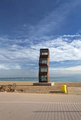 Stickers meubles Barcelona staute on barcelona beach