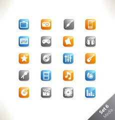 Vector beautiful icon set. Part 1 - Media