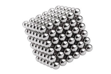 Cube of the magnetic steel balls o