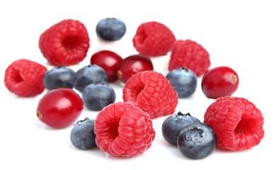 Fresh berries on a white background