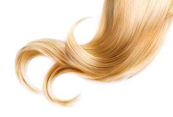 Healthy Blond Hair Isolated On White