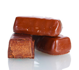 Сhocolate candy isolated on white