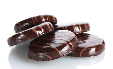 Сhocolate cookies isolated on white