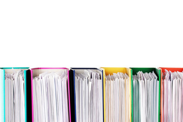 Office folders isolated on white.
