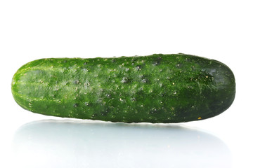Green cucumber isolated on white