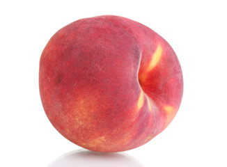 Ripe peach isolated on white