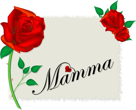 Mother's Day, greetings in Italian. Vector illustration with replaceable text