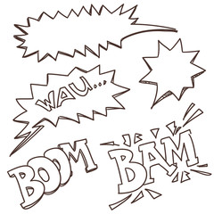 Set of comic style talk clouds