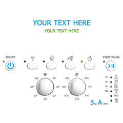 Washing machine control panel with sample text)
