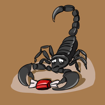 Hand drawn scorpion