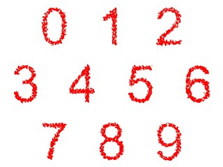 High resolution font set painted by a child