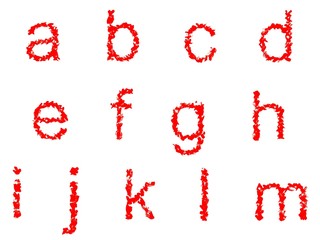 High resolution font set painted by a child