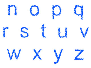 High resolution font set painted by a child