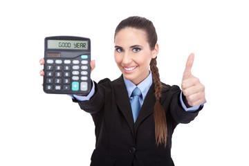 good year - accountant holding a calculator