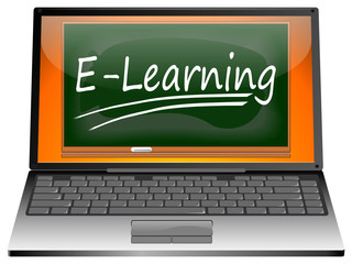 Laptop mit E-Learning