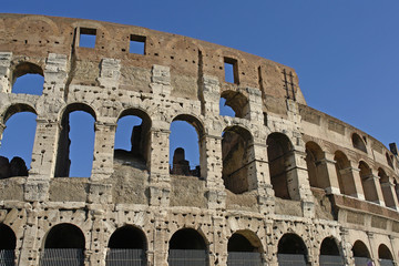 Obraz premium Ruins of great stadium Colosseum, Rome, Italy