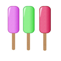 colored ice-cream on white background isolated