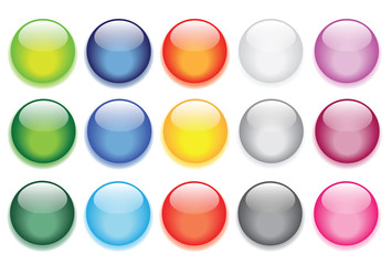 glossy glass buttons for website icons