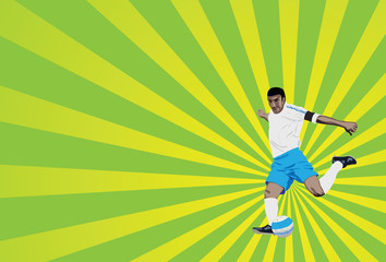 soccer or football players vector illustrations