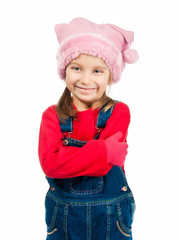 little girl in a cap