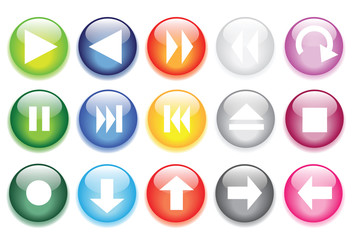 glossy glass buttons for website icons