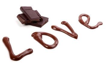 Writing and painting with chocolate - love.