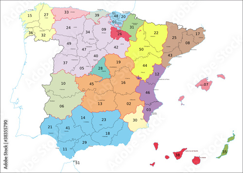 "Spanien Postleitzahlen, códigos postales" Stockfotos und lizenzfreie