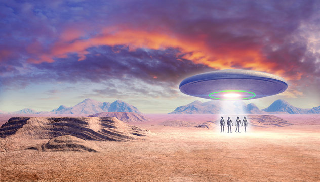 ufo and aliens in the desert
