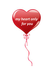 Fototapeta na wymiar red balloon in shape of heart #4