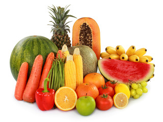 Obraz na płótnie Canvas Colorful Fruits and vegetables