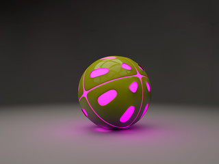 Ball with pink  lights from the inside