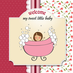 delicate baby girl shower card