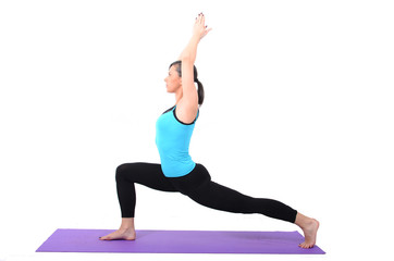 Young girl doing stretching exercise