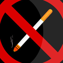 no smoking sign on black background
