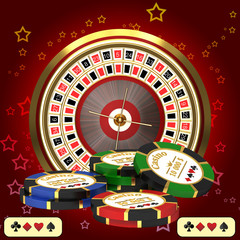 Roulette casino and chips