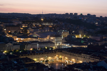 Fototapeta na wymiar View on Lisbon at night, Portugal
